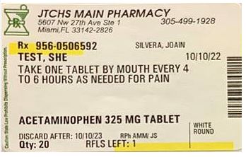 Refill Label Example